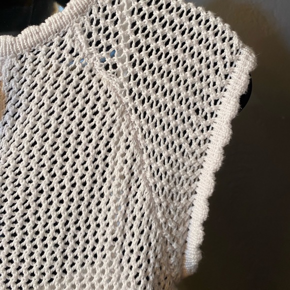 LAUNDRY By Shelli Segal White Crochet Dress With Buttons Down The Back - Picture 8 of 16